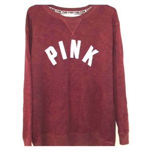 PINK burgundy crewneck